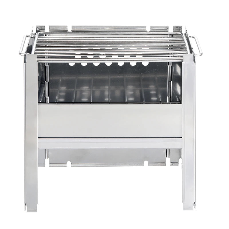 Chinese Products Wood Burning Camp Stove Folding Stainless Steel Grill Firewood Stove for Outdoor Camping Cooking BBQ Stove