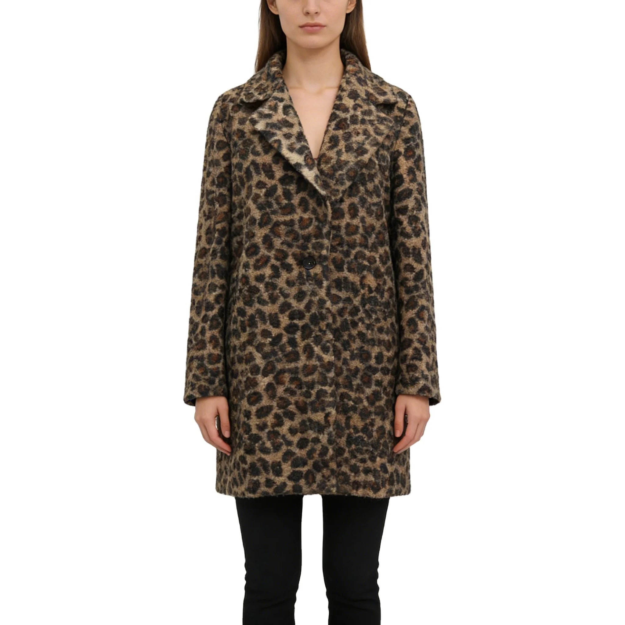 Winter Leopard Female Loose Warm Coats Casual Street Lady Animal Print Thick Outwears Leopard Print Jackets Coats for Women