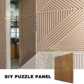 MUMU 3D Art Contemporary Decor Seamless Divide Space Living Room Bedroom Background Solid Wood Wall Panel