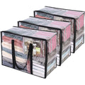 PVC Clear Clothes Storage Bag Organizer Transparent Moving Totes with Reinforced Handle Sturdy Zipper for Comforter Blanket