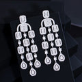 Elegant Gorgeous Cubic Zirconia Pave Long Tassel Dangle Drop Wedding Bridal Earrings Luxury Statement Women Jewelry Accessories MegaBDM
