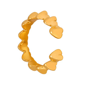 French Choker Stainless Steel 18k Wavy Flame Shape Geometric Irregular Ring Rings Gold Accessories Jewelry