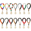 Unique Stylish Large Wristlet Bracelet Car Keychain Leopard Bead Mama Silicone Keychain