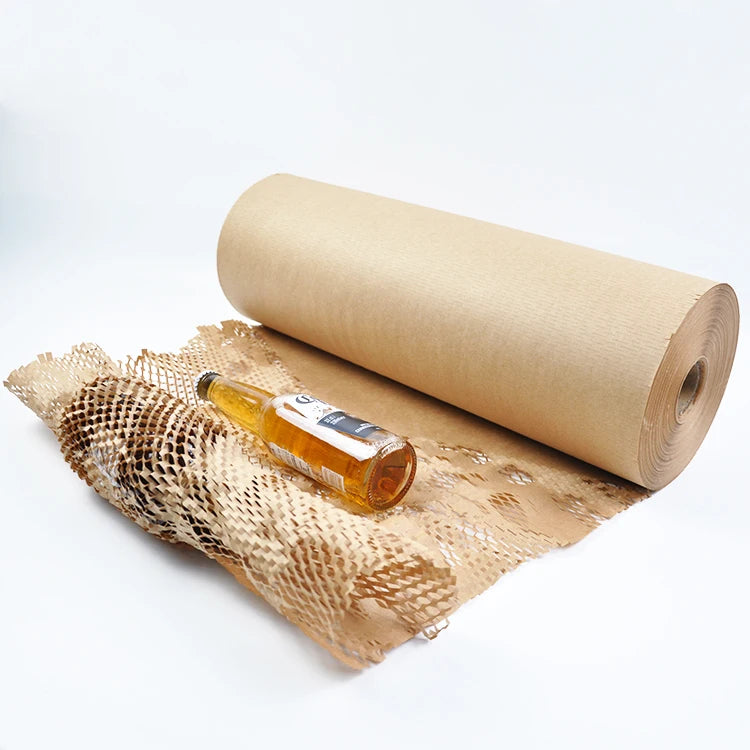 Wholesale 15 Inch Biodegradable Kraft Shipping Protective  Packaging Cushion Honeycomb Paper Wrap