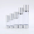 OEM Plastic AS Empty Cosmetic Packing Container Serum Lotion Gold Sliver clear Frosted 15ml 30ml 50ml Airless Pump Bottle