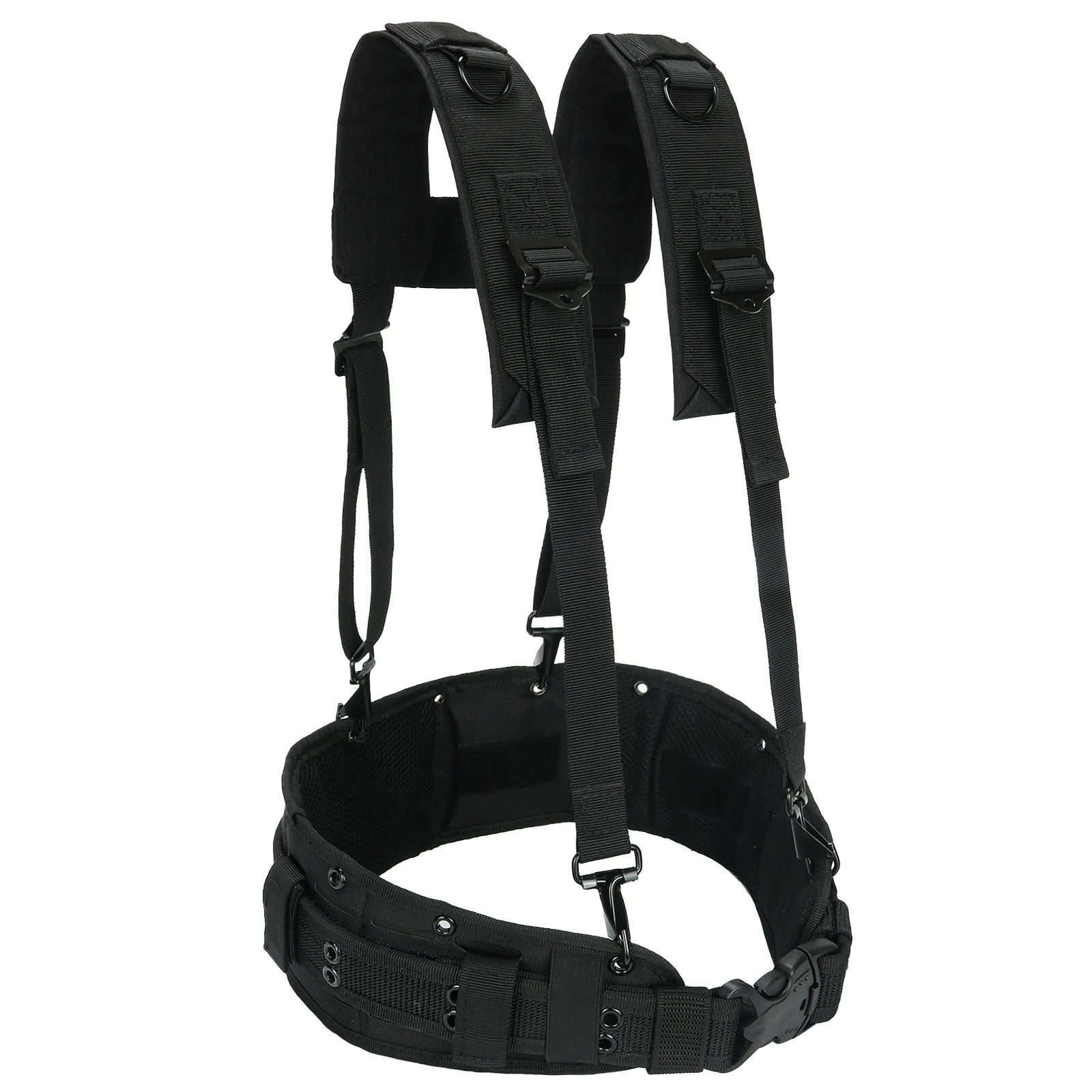 Heavy Duty Tactical MOLLE Compatible Tool Belt Suspenders Comfy Padded Adjustable Suspenders for Men Carpenters Contractors