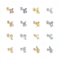 Elegant 3A CZ Piercing Stud Earrings Hypoallergenic Jewelry Trendy Sparkling Ear Studs for Office Party and Casual Outfits
