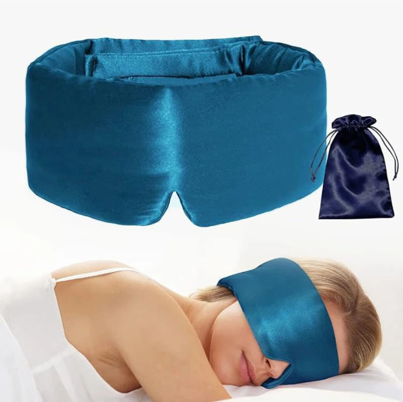 Satin Silk Eye Mask Soft Breathable Cooling Blindfold for Deep Sleep Large Size Sleep Mask Fits All Heads Adjustable Custom Logo