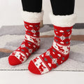 Women Ladies Christmas  Knitted Winter Warm Fleece Anti slip Indoor  Home Floor Slipper Socks