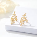 Wholesale Brass 14K Gold Plated Leaf Shaped Jewelry Ear Clips Fashion Women's Ear Cuff Earrings