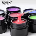 RONIKI 20g Custom logo Uv Nail Gel Best Color Hard Uv Gel Hema Free Private Label Nail Extension Gel