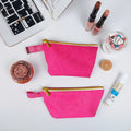 Custom Wholesale Small Blank Zipper Cotton Cosmetic Bag Canvas Makeup BagToiletry Pouch