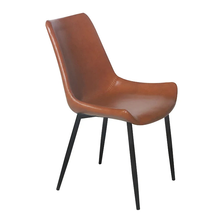 Factory Sales Cheap Dining Room Furniture Chroming Metal Legs Modern PU Leather and Metal Dining Chairs