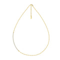 Dainty Jewelry 925 Sterling Silver Gold Plated Cubic Zirconia Tennis Chain Paperclip Link Chain Choker Necklace