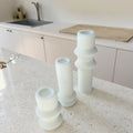 Home Decoration Creative European Roman Striped Column Sculpture Pillar Soy Wax Candle Silicone Mold