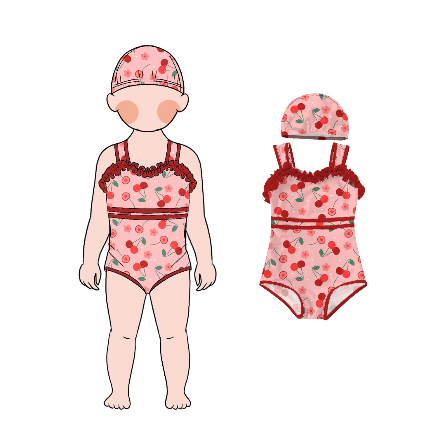 Little Glow Kid 2026 New Design Hot Sale Multiple Colors Available Soft  Skin-Friendly Mesh Lining Quick-Dry One-Piece Swimsuit