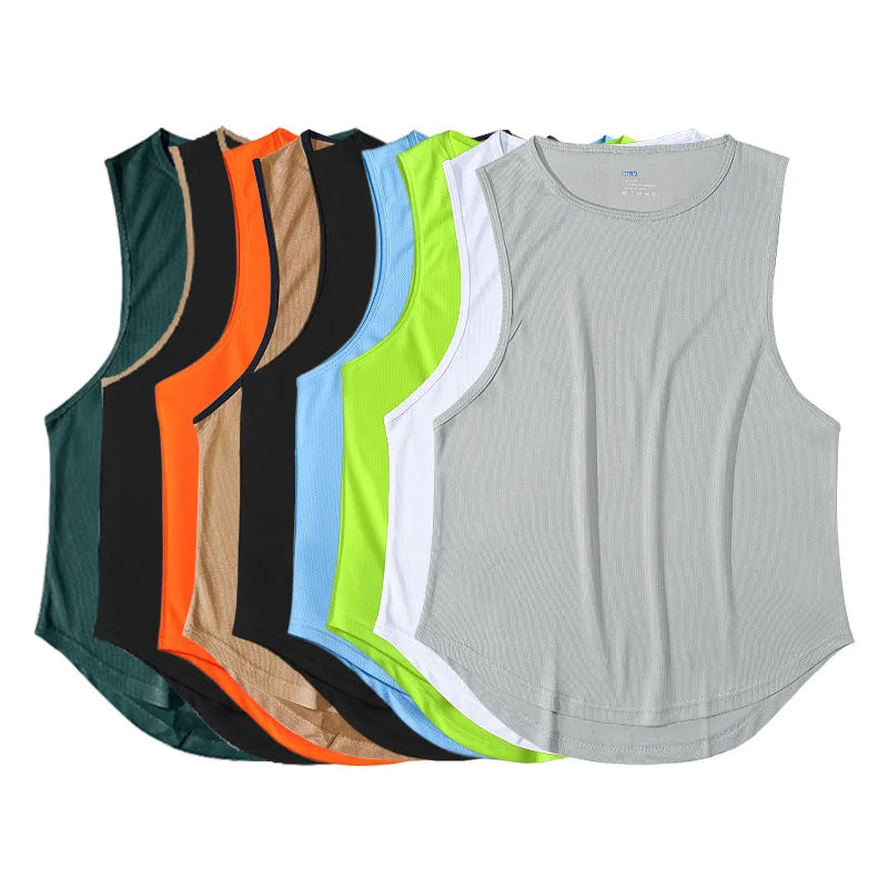 Summer Outdoor Loose Casual Polyester Breathable Quick Dry Running Training Quick Dry Sleeveless tank Top Vest