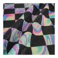 Mosaic Pattern Print Glitter Shiny Hologram Polyester Spandex Holographic Fabric