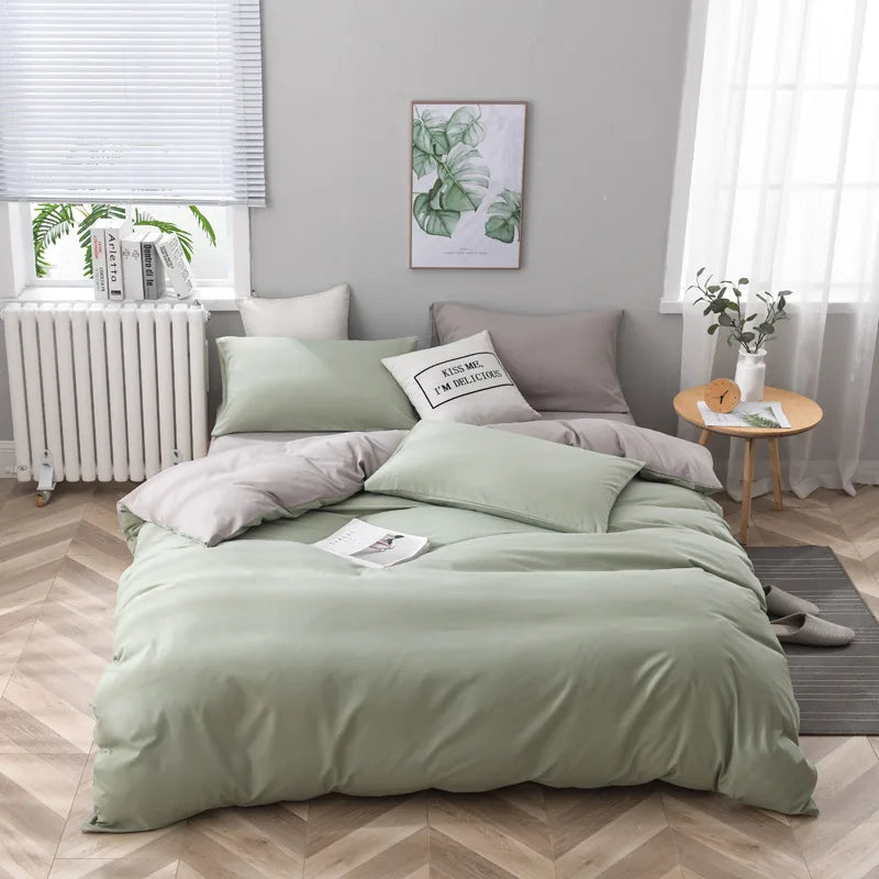 Full Size 100% Cotton 4pcs Simple Bedding Set