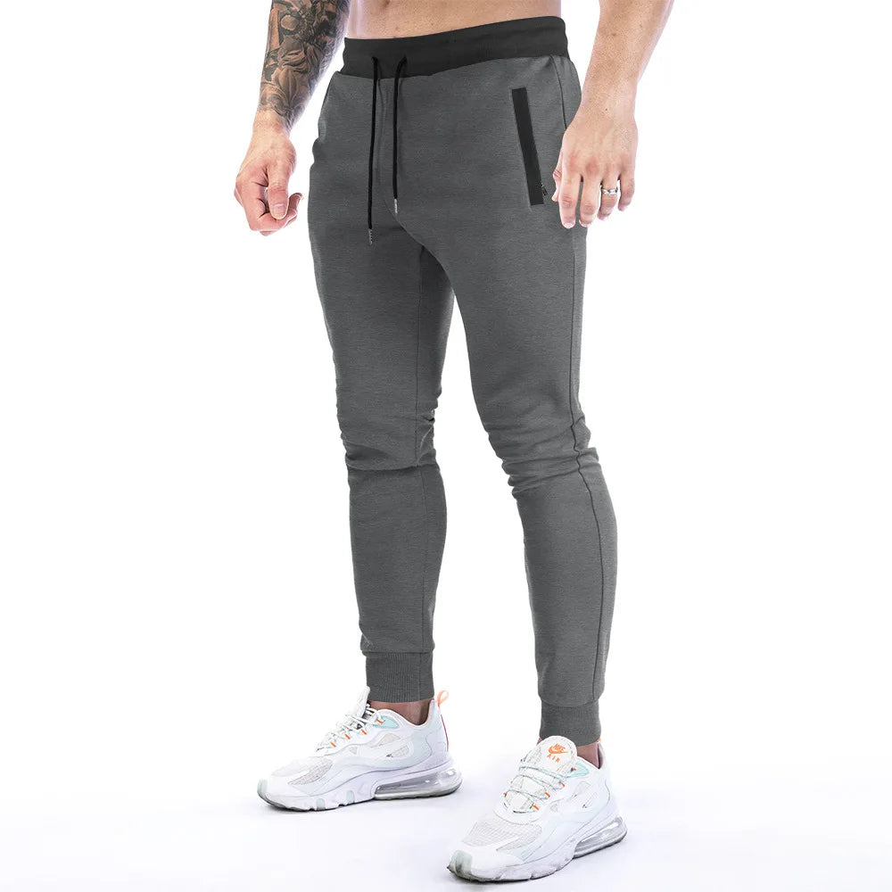 Men's Long Length Warm Soft Jogger Pants with Drawstring Waistband & Pocket Thick Warm Training Running Trousers