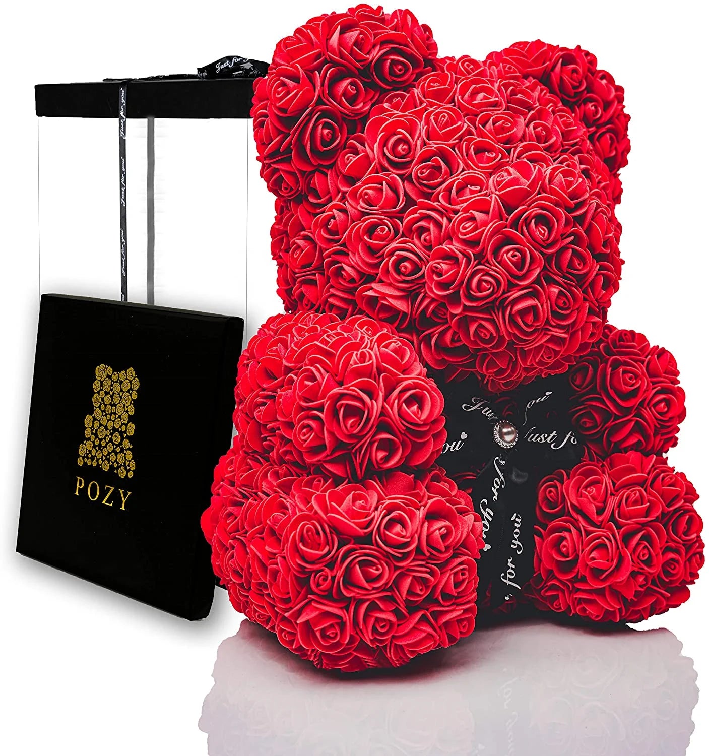 2026 40cm Valentine'S Day Girlfriend Gift Foam Rainbow Flower Styrofoam Bear Rose Teddy Tedy Bear