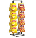 Supermarket Hanging Plastic Metal Wire Potato Metal Clips Strips Lays Potato Chips Display Rack