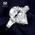 Custom Jewelry MSR-249 Three Diamond Ring Engagement Diamond Rings Pear Cut Lab Grown Diamond  Ring