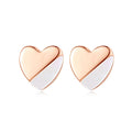 CZCITY Wholesale Double Heart Shaped Jewelry Rose Gold Plated Earrings Gifts for Friends Girlfriend