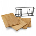 Bamboo Iron Glass Frame Combination Multi-Functional Classification Cutting Board