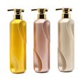 Yueshunxing Luxury 500ml Plastic Pet Round Shower Gel Bottle Rose Gold Wholesale Empty Plastic Cosmetic Pump Lotion Shampoo Bottles