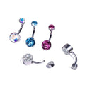 Wholesale Women's Titanium Zircon Belly Button Piercing Rings Hot Style CZ Belly Ring Barbell Navel Body Jewelry Piercings