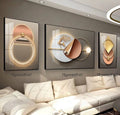 Eagerart Asian Style Fortune Deer Resin Craft Art Paintings 3 Piece Set with Metal Frame Acrylic UV Print Wall Decor
