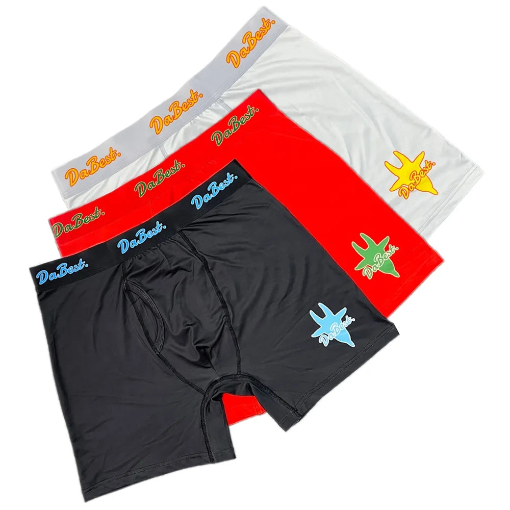 2025 Hot Style Men's Knitted Boxer Shorts Breathable Sublimation Print Custom Logo Spandex/Polyester Underwear