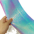 Snake Skin Texture Holographic Iridescent PU Synthetic Leather for Making Wallpaper Boxes Cover Decoration