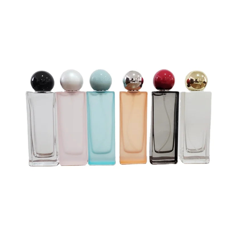 MUB Luxury 50mL Rectangular Color Coating Crimp Glass Perfume Spray Bottle