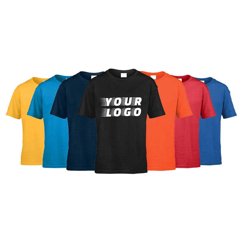 OEM ODE Custom logo 100% Cotton Kid Pure White Short Sleeve logo Blank Plain Unisex Children Kids t Shirts for Boys Girls