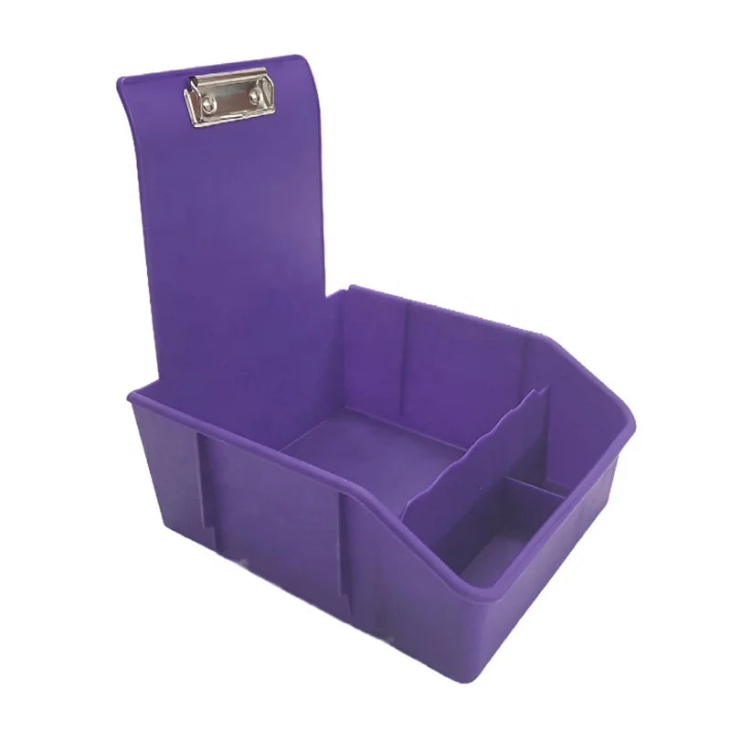 Extra Big Dental Lab Divider Work Pans Colorful Plastic Models Transfer Box With Metal Clips