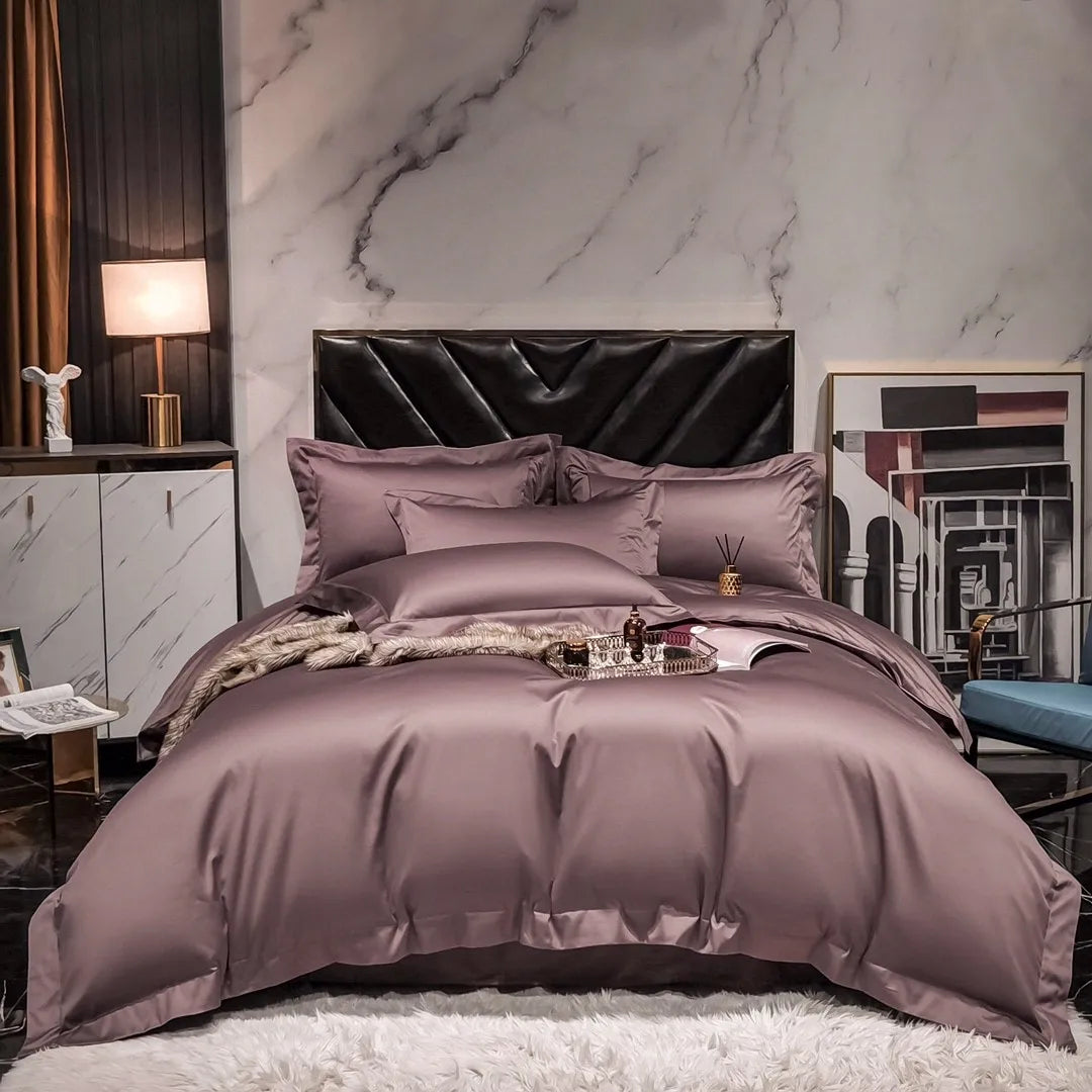 Customized Cotton Embroidered Solid Color Luxury Pink Pastoral Style All-Season 4-piece Pillow Cover Comforter Cover Bedding Set