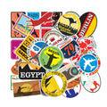 100Pcs World Travel Landmark Logo Graffiti Sticker for Laptop Phone Bottle Bag Notebook Waterproof PVC Custom Label