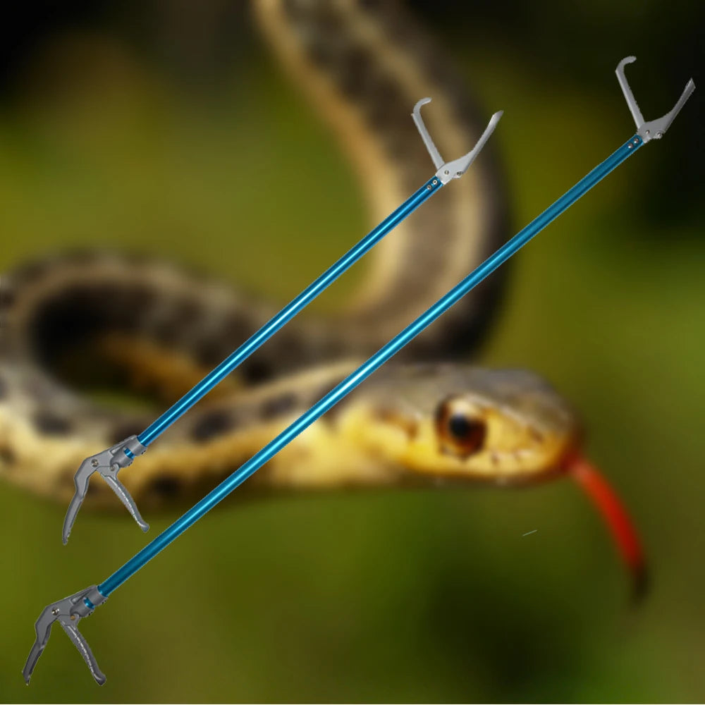 Professional Aluminum Snake Catcher Stick Reptile Handling Tool Snake Tongs for Field Rescue and Home Control