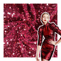 Wholesale Solid Colors Stretch Sequin Embroidery Velvet Fabric for Evening Dress