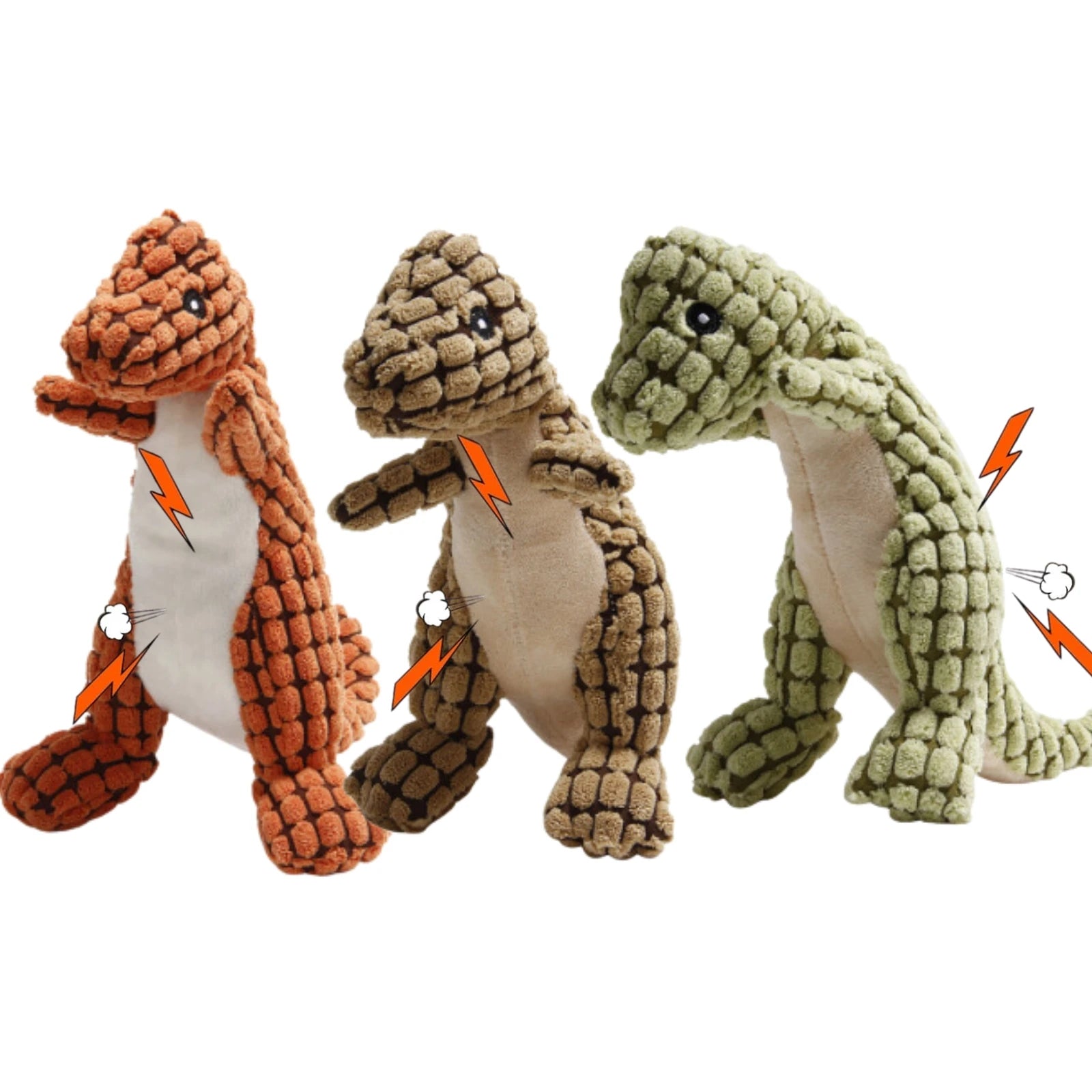 Yisipet Wholesale Customized Dinosaur Shape Cute Squeak Toys Plush Training Puzzle Bite-Resistant Molar Teeth Cleaning Dog Toy