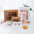 Custom Wedding Cupcake Boxes Packaging 2 4 6 Hole Individual Muffin Paper Cup Cake Gift Box With Clear Window