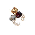 Autumn and Winter Maillard Geometric Block Ring Light Luxury Temperament High-end Sense Niche Design Open Index Finger Ring