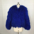 Markdown Sale Sustainable Long Lamb Fur Coat Sustainable Mongolian Sheep Fur Coat Long Fur Coat Women Brown Lamb