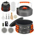 Lightweight Pot Set with Mini Stove and Fork-spoon Set Suitable for Backpacking  Hiking and Picnics.