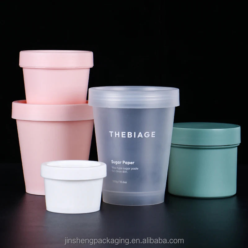 Premium Cosmetic Cream Jars with Custom Logo 50g-250g Airtight Screw Lid Plastic Twist Cap for Body Butter Cover