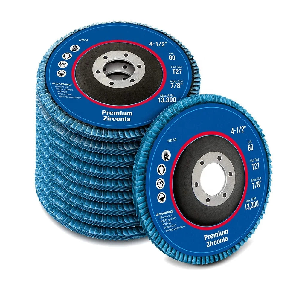 4.5x7/8Inch 60# Premium Zirconia Sanding Disc Grinding Wheel Flap Disc for Abrasive Tools Metal Wood Polishing