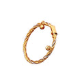 JXX SSZ-14A Gold Plated Fashion Bangle Twisted Rope Design with Elegant Bells