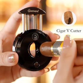 Guevara Luxury Large Table Cigar Cutter Custom logo Zinc Alloy Metal v Cut Cigar Cutter
